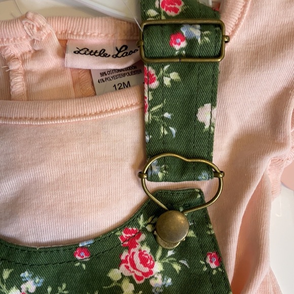 Little Lass Green and Pink Shortall Outfit NWT - Picture 7 of 9